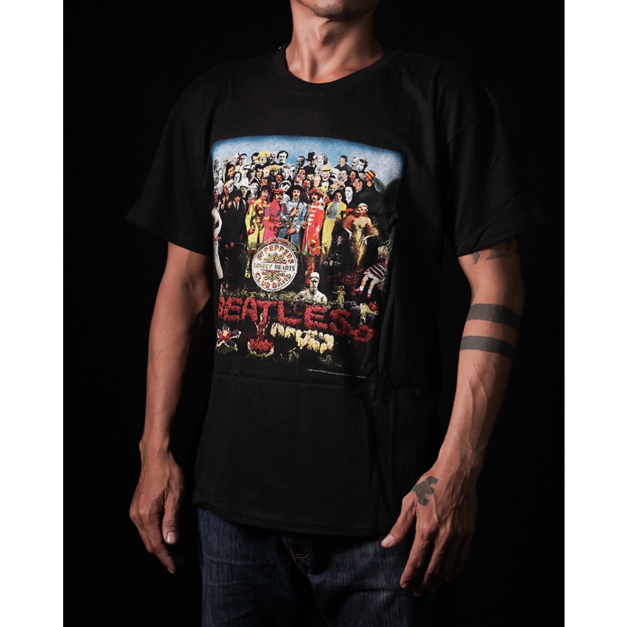 [ORI] Beatles Vtage Sgt Pepper Black Tshirt Kaos Pria