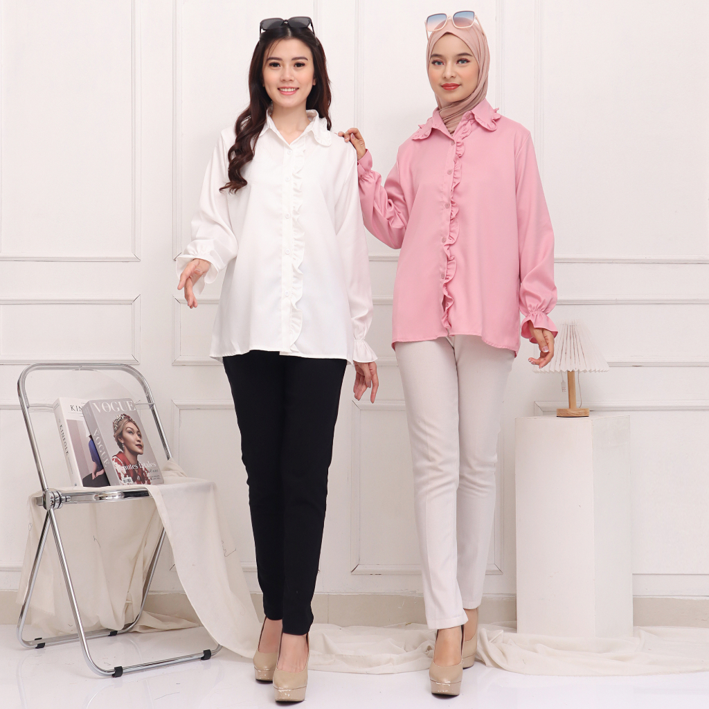 RAINBOW - Atasan Wanita Blouse Giovani Shakila Polos 0001-3015