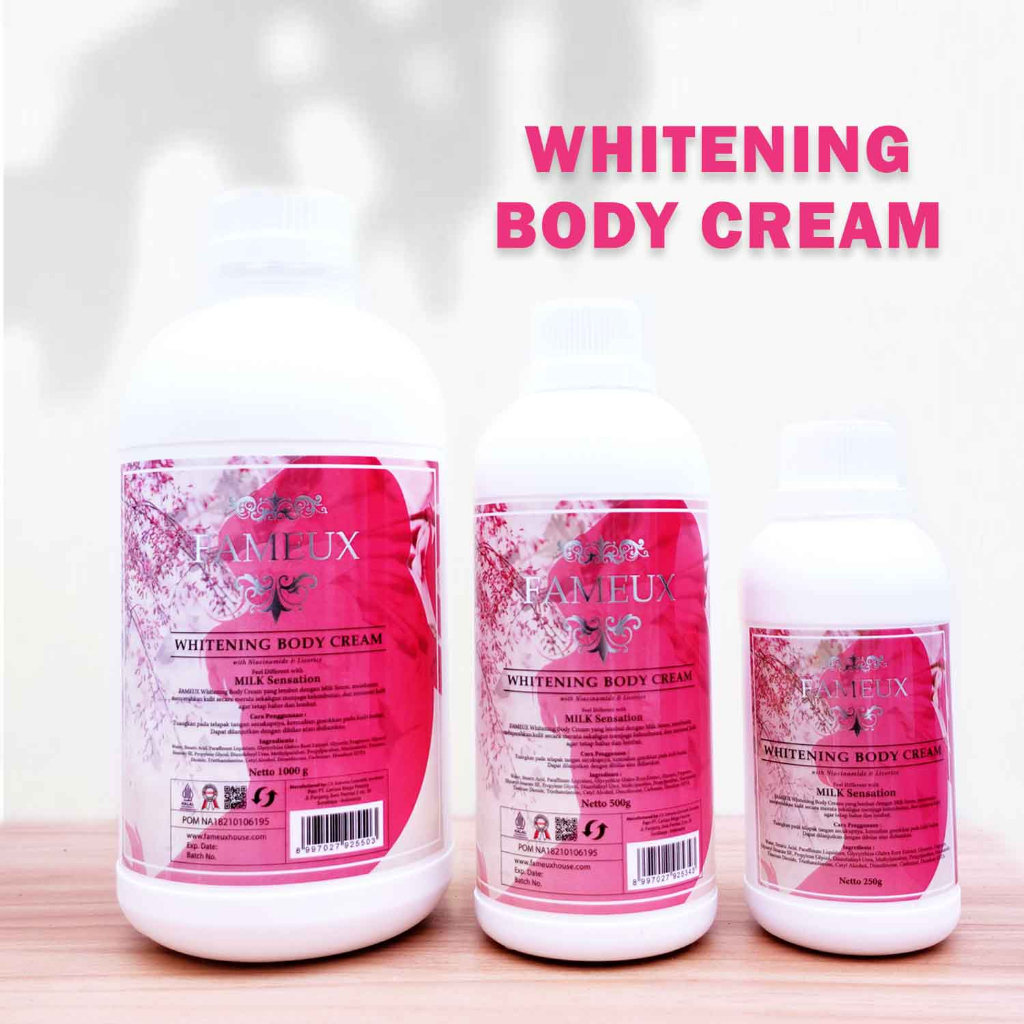 Fameux Bleaching Pemutih Badan Body Bleaching BPOM Fameux Whitening Body Cream Bleaching Badan