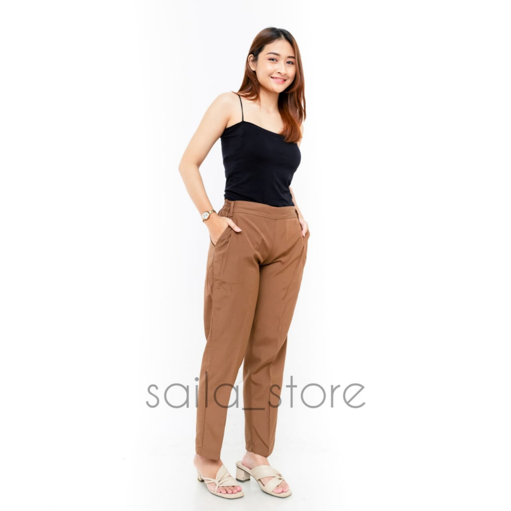 Celana Katun Kerja Kantor Wanita Highwaist Terbaru Office Pants