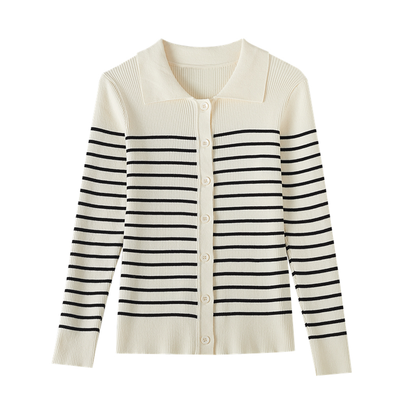 【Elegant】Gentle Striped Knitted Cardigan  7552