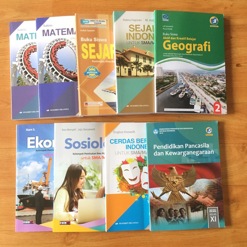 Seri Buku Paket Mandiri Erlangga SMA Kelas XI kelas 11 Matematika, Sejarah indo, Sejarah , Bahasa In