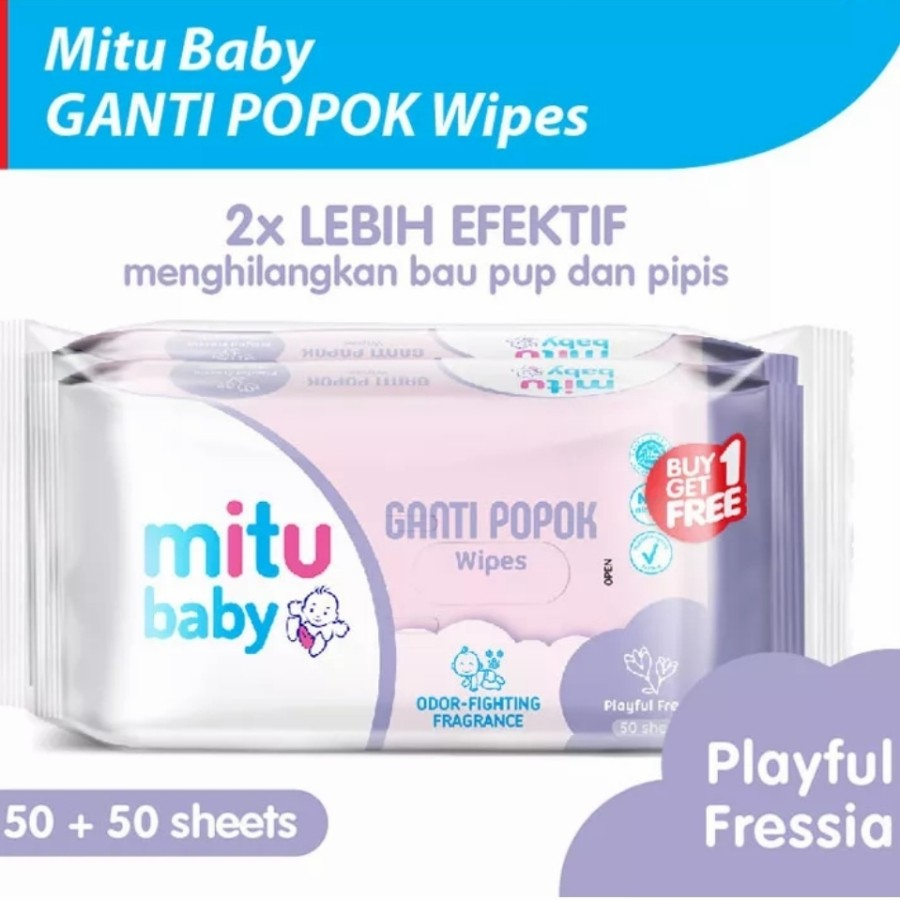 Mitu Baby Tisu Basah Ganti Popok Wipes Buy 1 Get 1 isi 50sheet