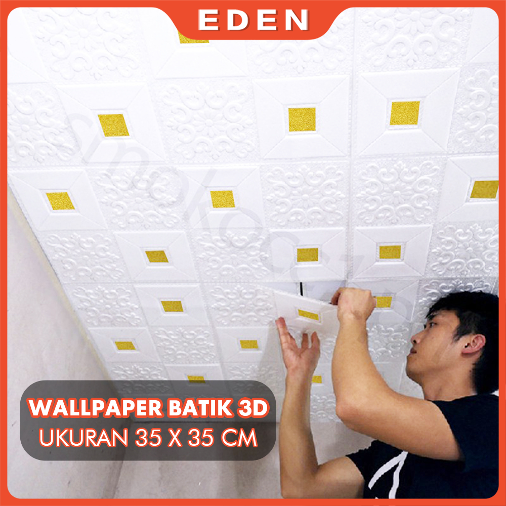 PALING MURAH!! Wallpaper Dinding 3D Foam Motif Batik Wallsticker Ukuran 35X35CM • High Quality