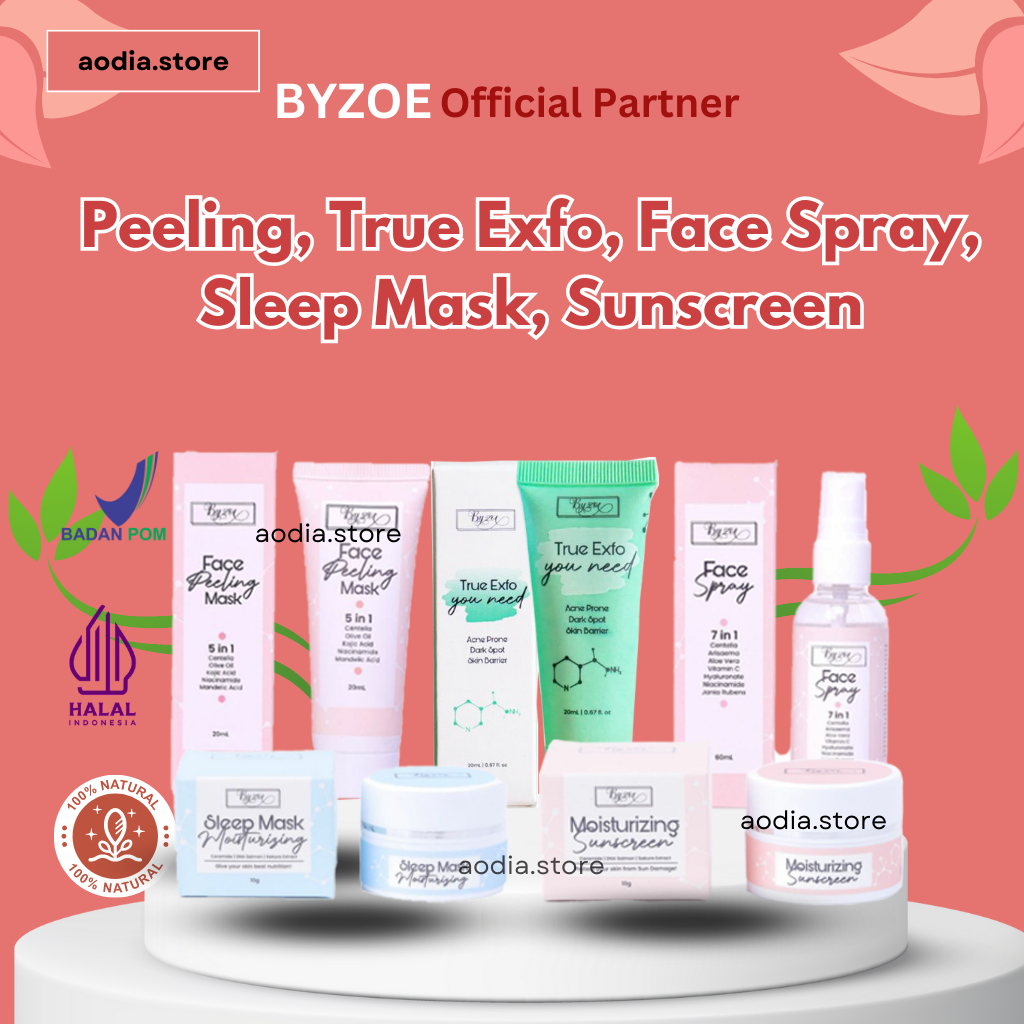 BYZOE FACE PEELING MASK ORI 5 IN 1 SLEEP MASK TRUE EXFO SUNSCREEN AND MOISTURIZING COLLAGEN DRINK FACE SPRAY KOREAN FACE PEELING MASK BYZOE