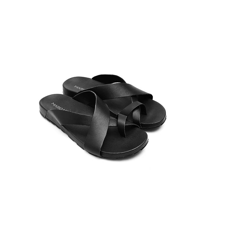 RENATO BLACK Sandal Kulit Pria by Mario Minardi
