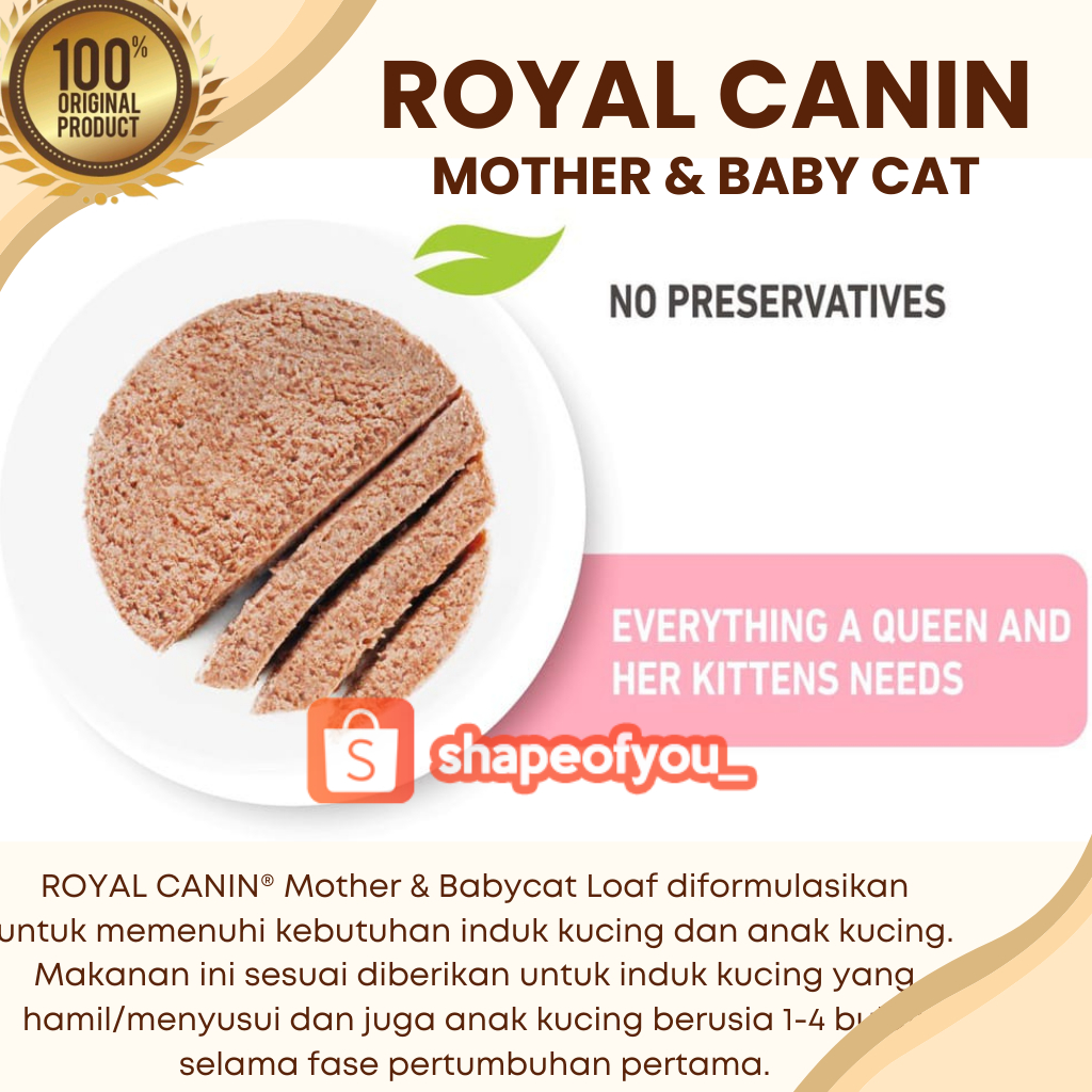 Royal Canin Mother and babycat tray 100gr RoyalCanin Mother Babycat kaleng 195gr Cat Wet Food