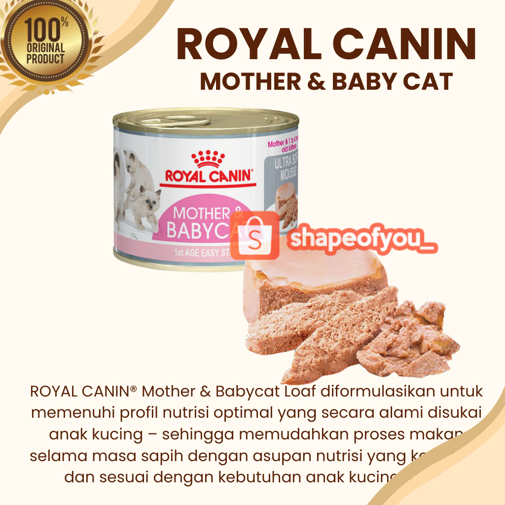 Royal Canin Mother and babycat tray 100gr RoyalCanin Mother Babycat kaleng 195gr Cat Wet Food
