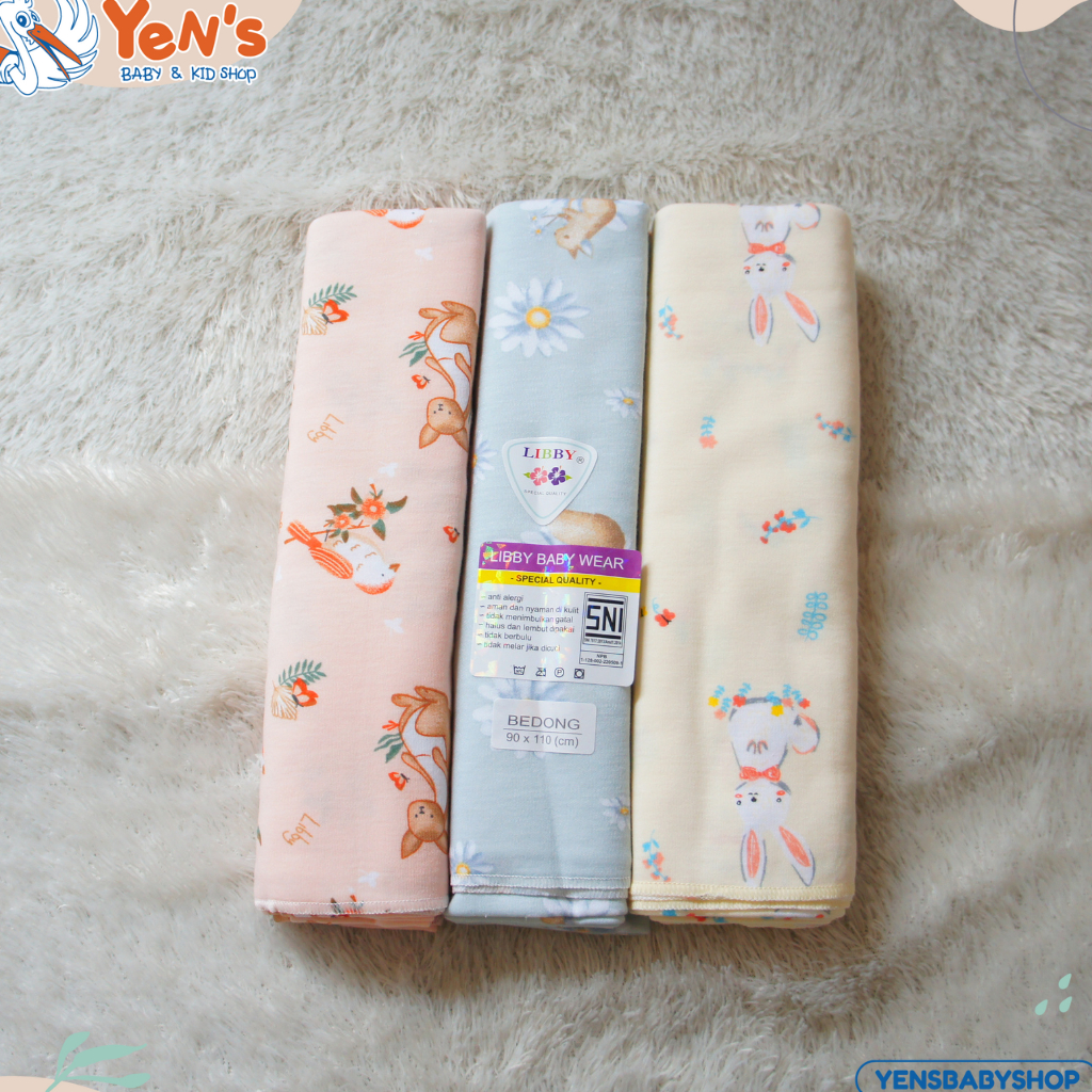 LIBBY Bedong Motif Tea Time isi 3 pcs