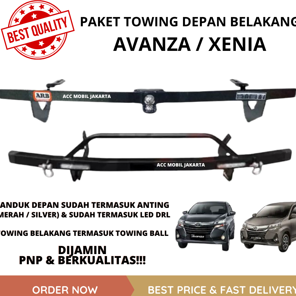 PAKET TOWING ARB DEPAN BELAKANG AVANZA XENIA ORIGINAL BESI PELINDUNG BUMPER