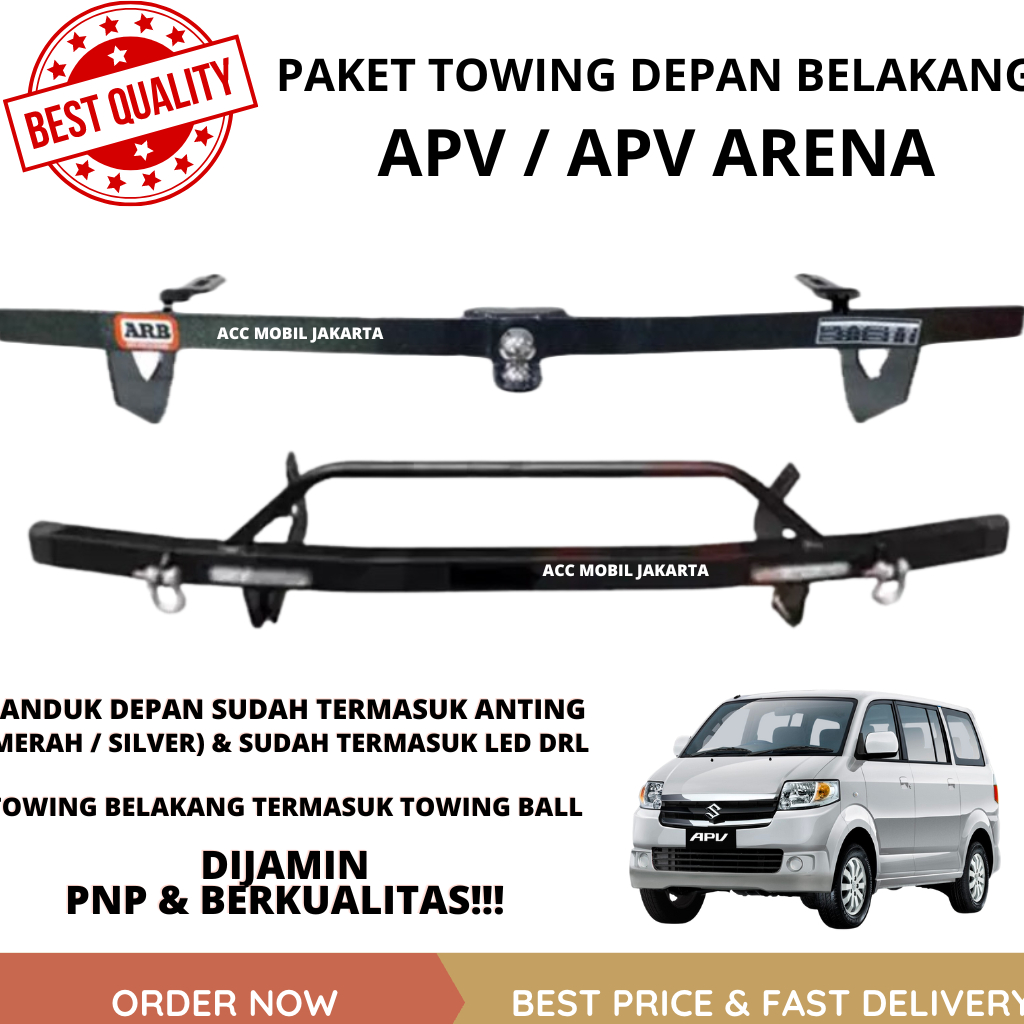 PAKET TOWING ARB DEPAN BELAKANG APV - APV ARENA ORIGINAL BESI PELINDUNG BUMPER