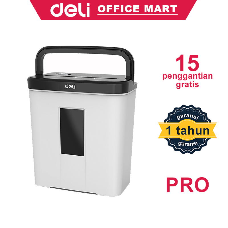 Deli Mesin Penghancur Kertas Elektrik 1 Tahun Umpan Otomatis Alat Penghancur Kertas Cakram Kartu Pisau Baja Nitrida 12L A4 5 Lembar Penghancur Kertas Paper Shredder