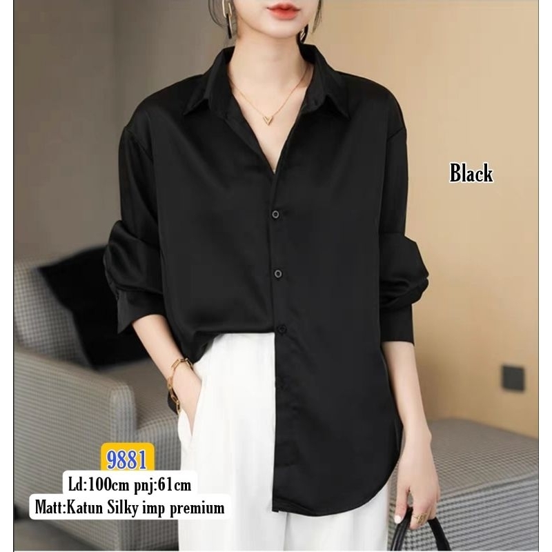 Kemeja pnj katun polos 9881 Bahan katun Silky imp premium fit to xl