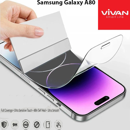 Vivan Hydrogel Samsung Galaxy A80 Anti Gores Original Crystal Clear Protector Screen Guard Full Cover