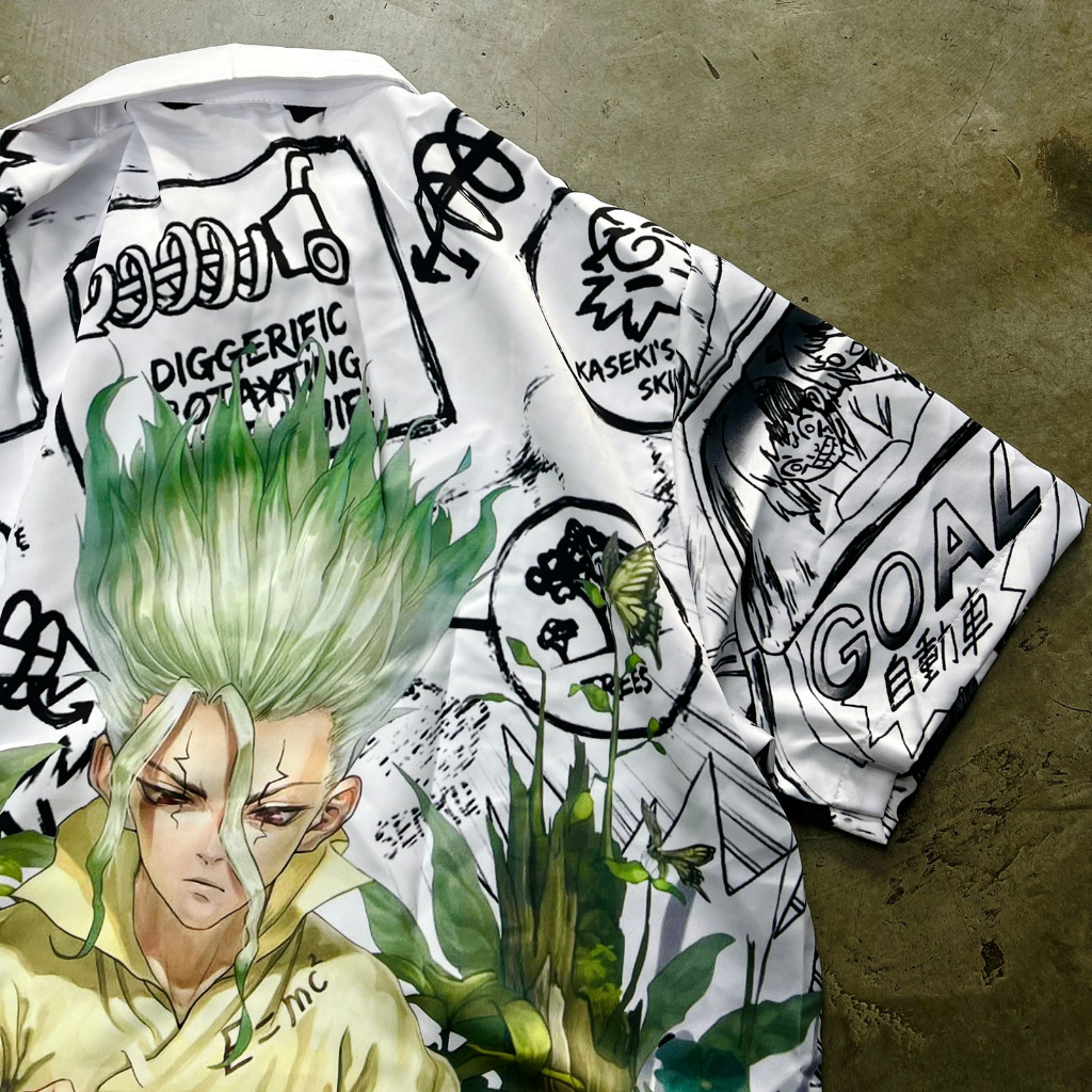 Kemeja Dr Stone Senkuu Anime Manga Premium Unisex