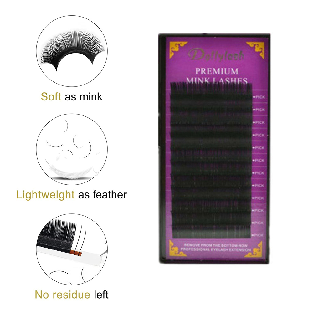 MAGEFY Ungu Bulumata Palsu Premium Mink Eyelash Extension Tanam D Curl1287