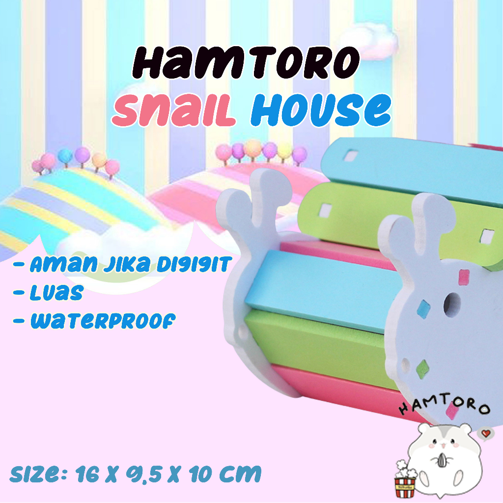 Hamtoro Rainbow Snail House Mainan Siput Rumah Hamster Lucu