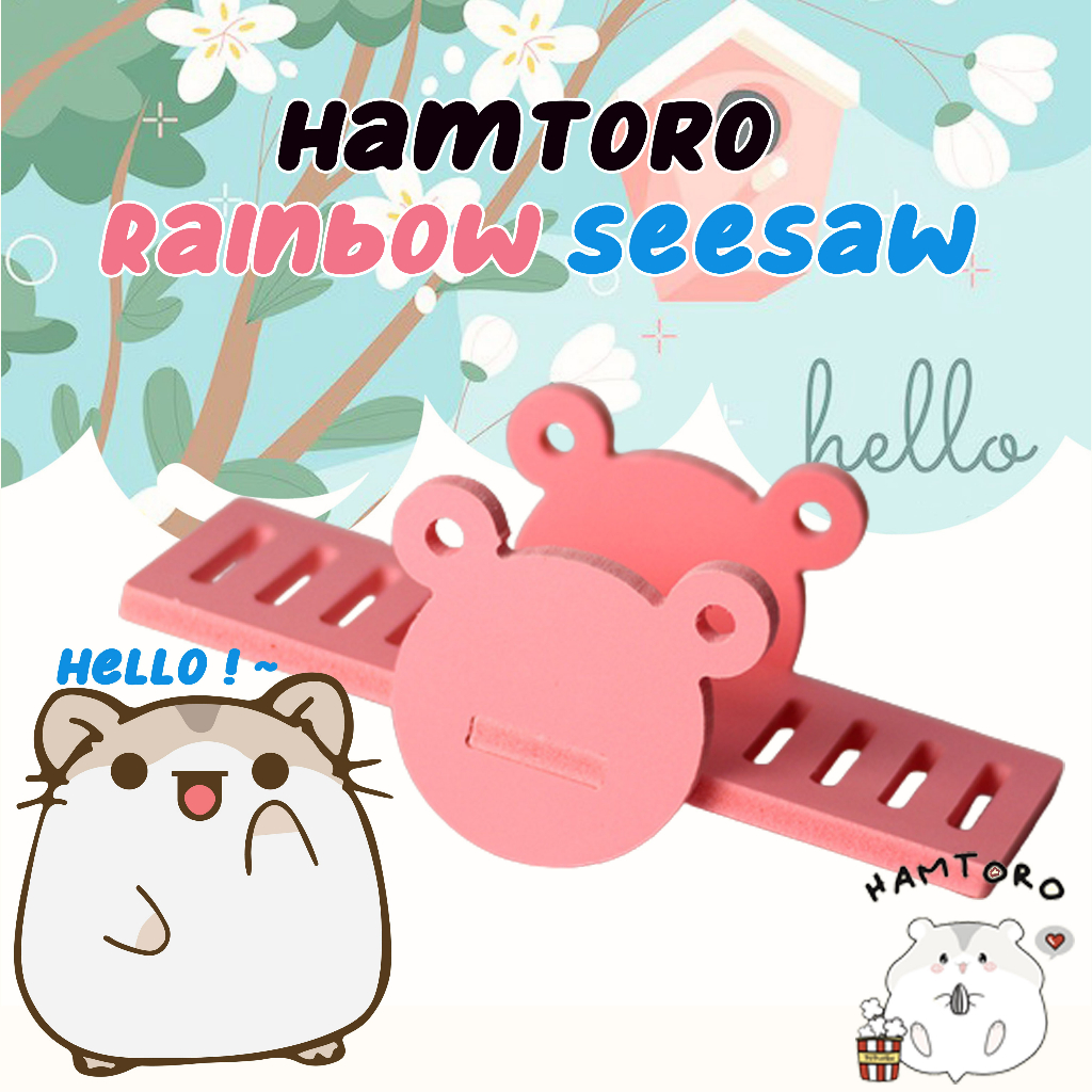 Hamtoro Rainbow SeeSaw Mainan Hamster Jungkat Jungkit Motif Beruang