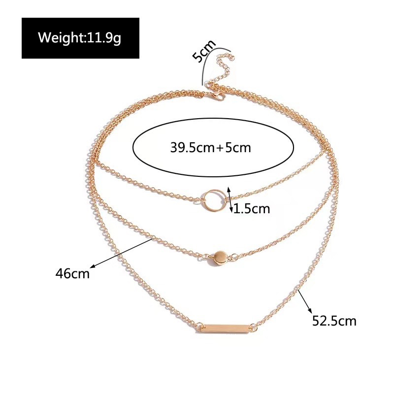 KALUNG LAYER KALUNG 3 LAYER KALUNG RANTAI 3 SUSUN PANJANG KALUNG HIJAB FASHION IMPORT WOMEN