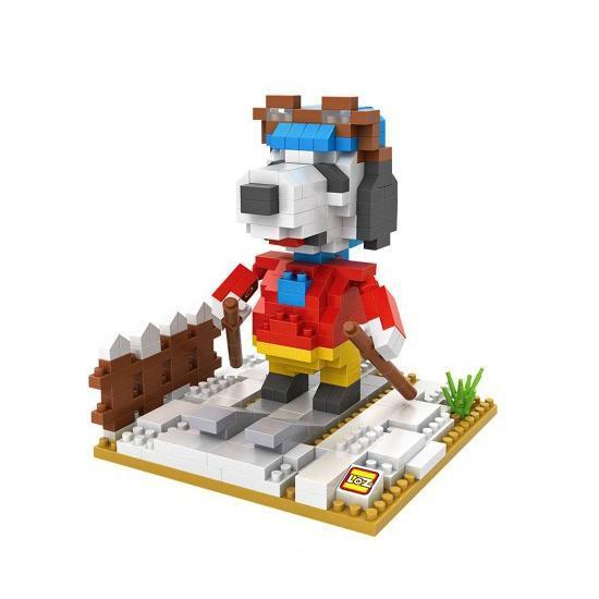 LOZ 9525 Snoopy Cross - Country Skiing (Lego Diamond Blocks)
