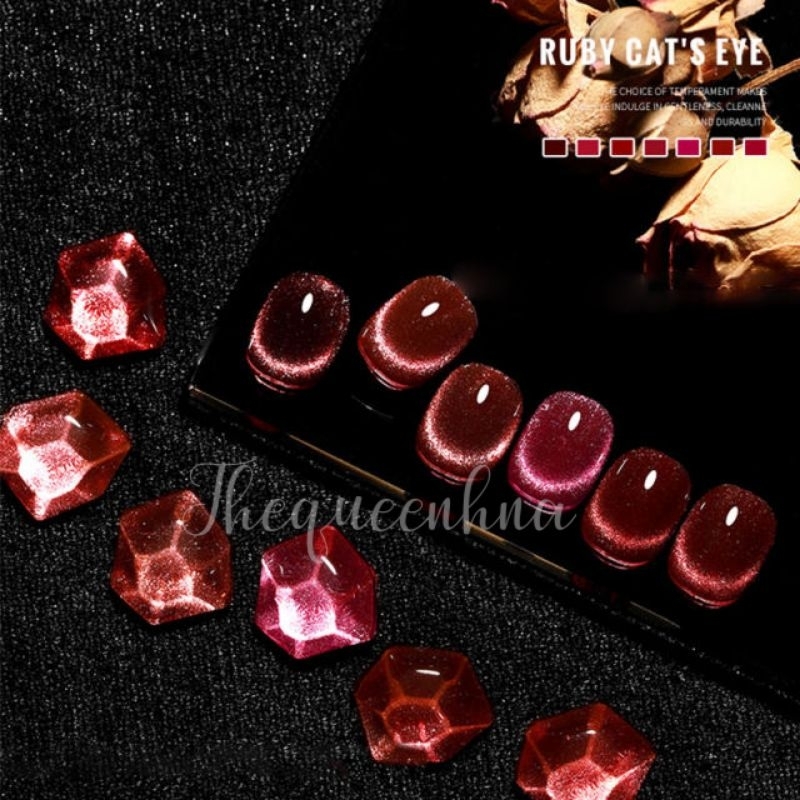 DEAR 15ml RUBY CAT EYE PREMIUM UV LED 3D Cat Eye Series Gel Polish Kutek DEAR Uv Led Soak Off Gel Polish