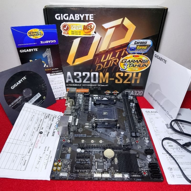 Motherboard AM4 A320M S2H GARANSI ON FULLSET MOBO AM4 A320M MOBO AMD A320M MOBO A320M MOBO A 320M MO