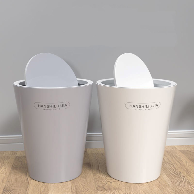 2PCS 10L Goyang Tutup Tempat Sampah Swing Bin Untuk Dapur Nordic Style Tempat Sampah Kamar Tidur Tempat Sampah Tempat Sampah dengan Penutup