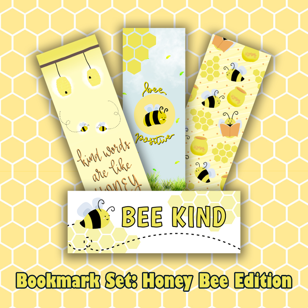 

Bookmark Set: Honey Bee Edition | Pembatas Buku Premium Waterproof Aesthetic