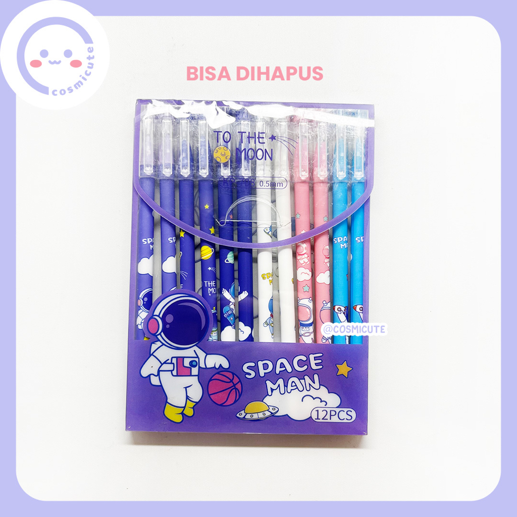 

Pen Bolpen Gel hapus / Erasable Pen ballpoint Gel hapus / Pulpen Ballpen / Fancy Pen Karakter astronaut space