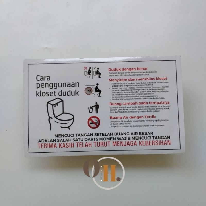 

Stiker cara pakai toilet duduk - Stiker penggunaan toilet duduk - Stiker Chromo