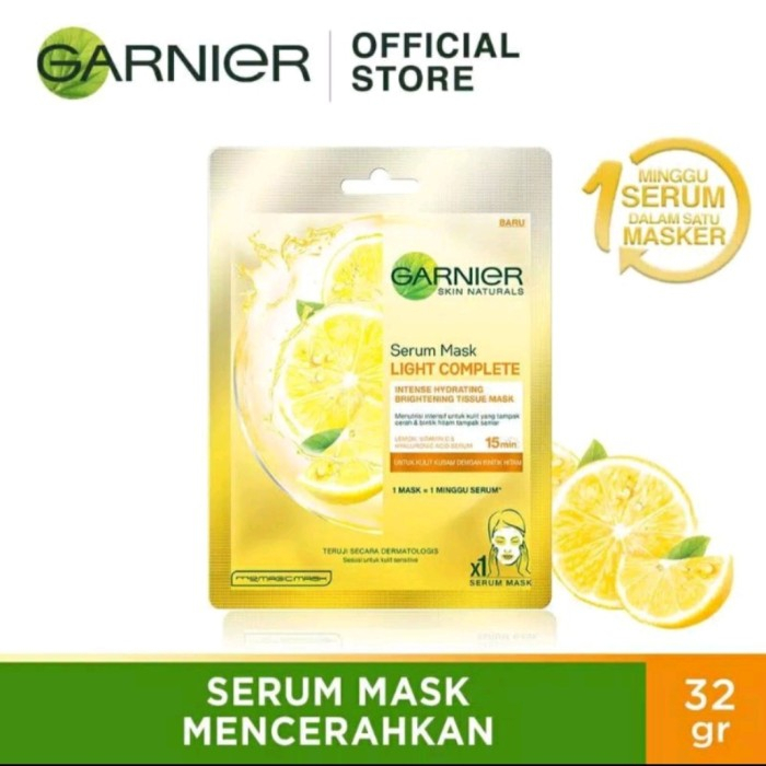 GARNIER FACE MASK SERUM LIGHTENING COMPLETE 28GR SERUM MASKER WAJAH