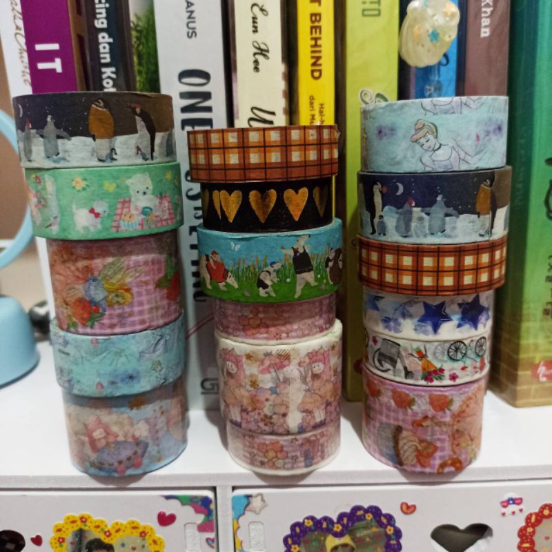 

Washi Tape/ Selotip Kertas/ Isolasi Unik Lucu Korean Style Bear Cute Stationery