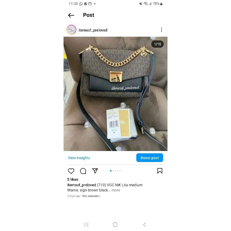 mk lita medium brown black