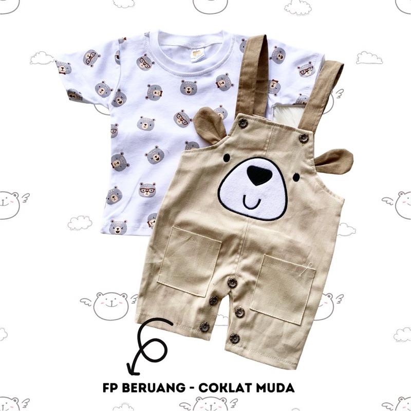 Setelan overall anak bayi laki-laki balita 6-18 bulan Kumo Bear / Koala / Anchor Whale Overall