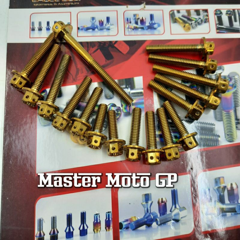 Baut probolt rxking BADLE BOLT rxz Gold flower import berqualitas baut blok mesin probolt thailand RX KING RXZ