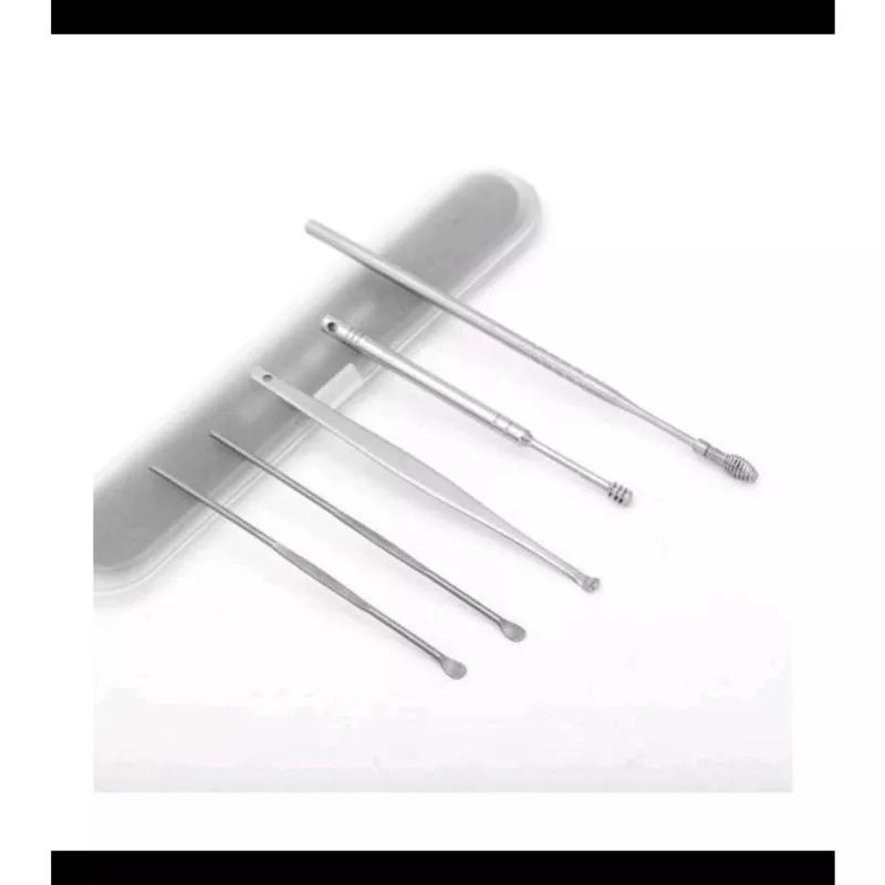 MJ88 Alat Pembersih Korek Kuping Telinga Stainless Steel 5in1 / Alat Korek Kuping Ear Wax /Korek Kuping Set