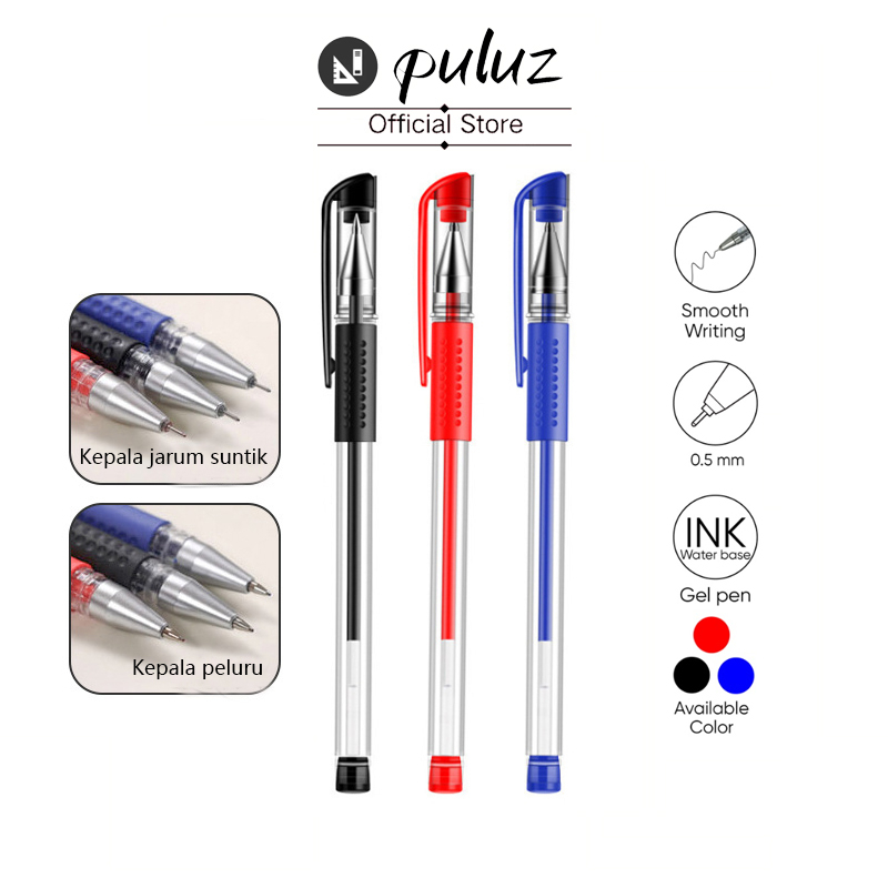 

PULUZ Pena netral 0.5mm biro siswa hitam untuk ujian pena tanda tangan sederhana grosir alat tulis kantor standar Eropa