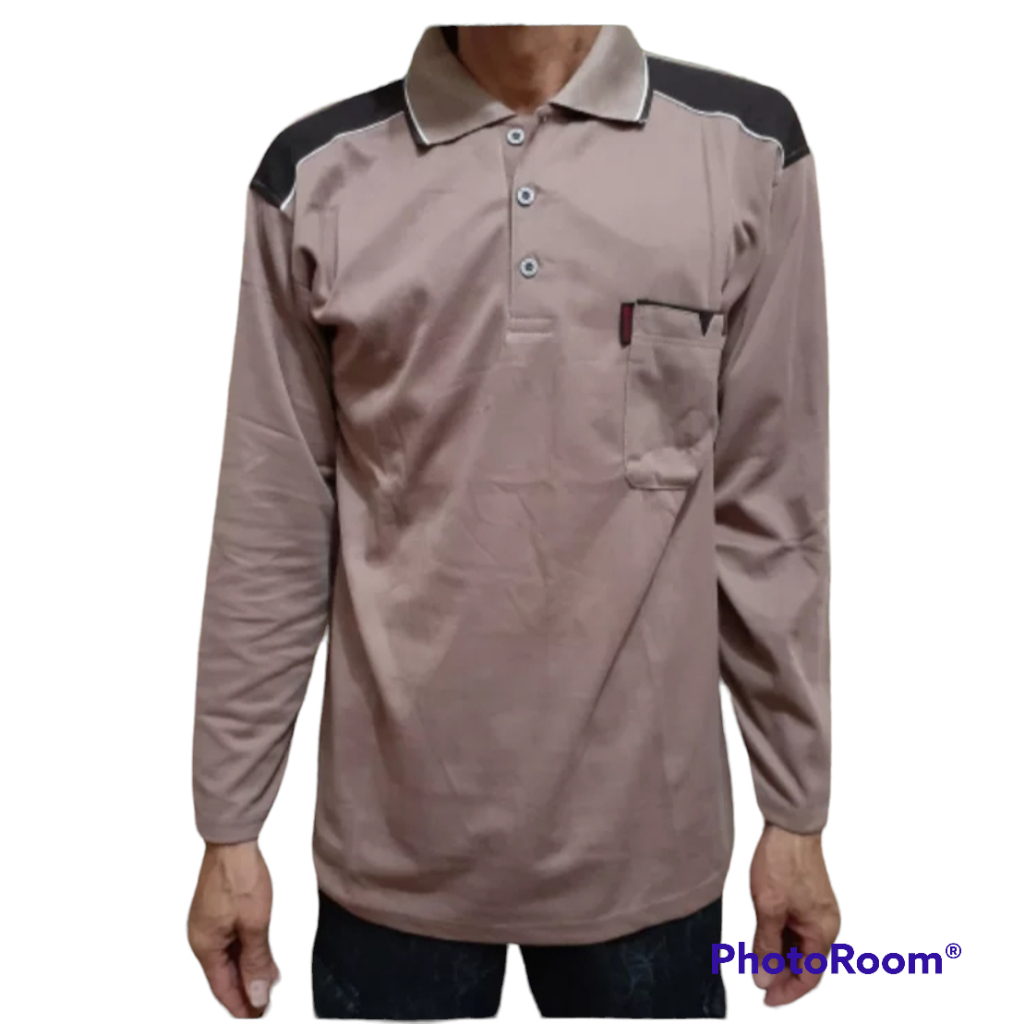 KAOS KERA POLO LENGAN PANJANG/BAJU BAPAK BAPAK LENGAN PANJANG / KAOS KERAH BAPAK BAPAK / KAOS WANGKI