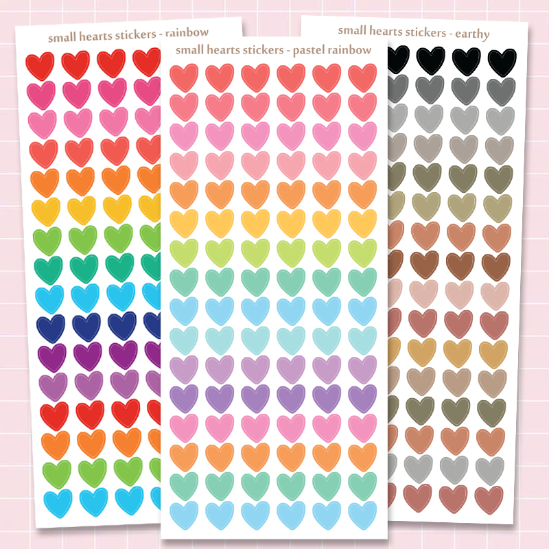 

Small Heart Stickers 8mm Stiker Sheet