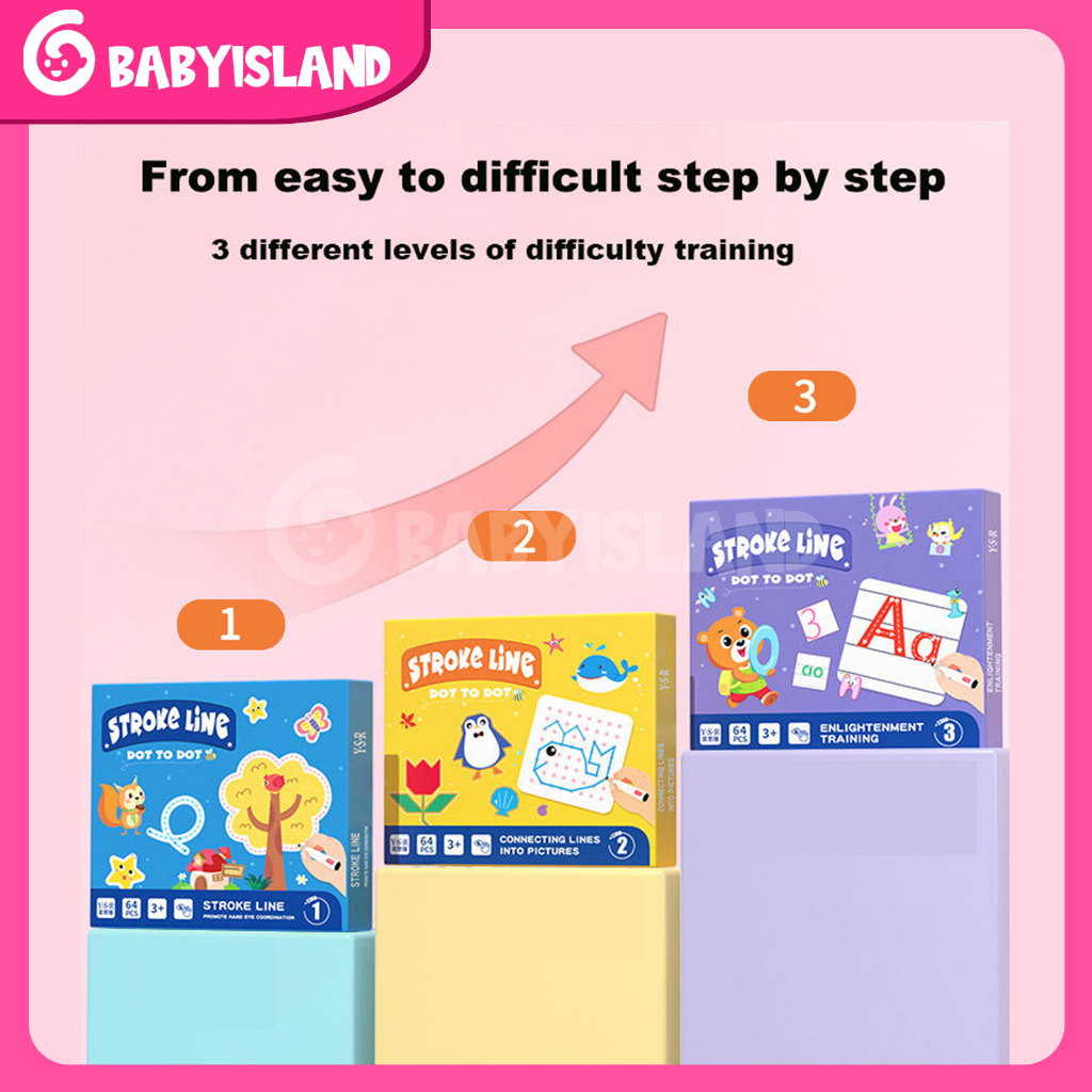 Reusable MAGIC WORKBOOK Dot To Dot Wipe And Clean book activity Belajar Menulis Angka Garis Preschool Nursery Activity Book