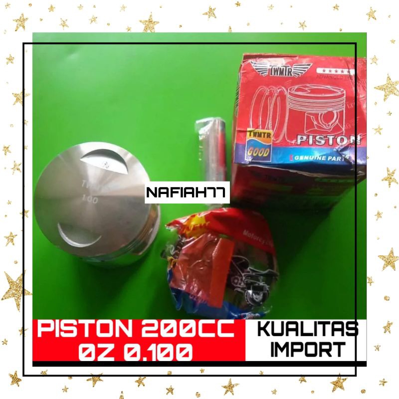 PISTON  VIAR 200CC OVER SIZE 0,100  KAISAR RADIATOR SPAREPART MOTOR RODA TIGA