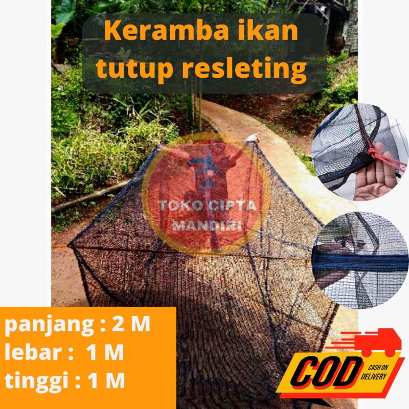 keramba ikan jaring apung 2x1x1 keramba ikan tutup resleting keramba ikan rk hitam keramba kasa hija