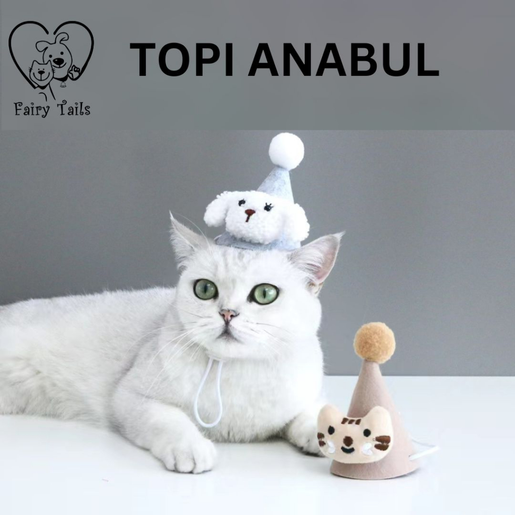 Topi Pesta Ulang Tahun Untuk Anjing dan Kucing Anabul Aksesoris Topi Model Boneka Lucu / Birthday Party Plush Hat Accessories For Pet / Aksesoris Ultah Anabul