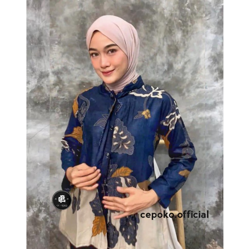 BAJU BATIK WANITA MODERN MONALISA GENES M,L,XL asli PEKALONGAN