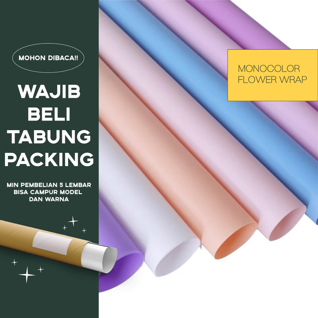 MONOCOLOR Flower Wrapping Paper Kertas Bunga Cellophane