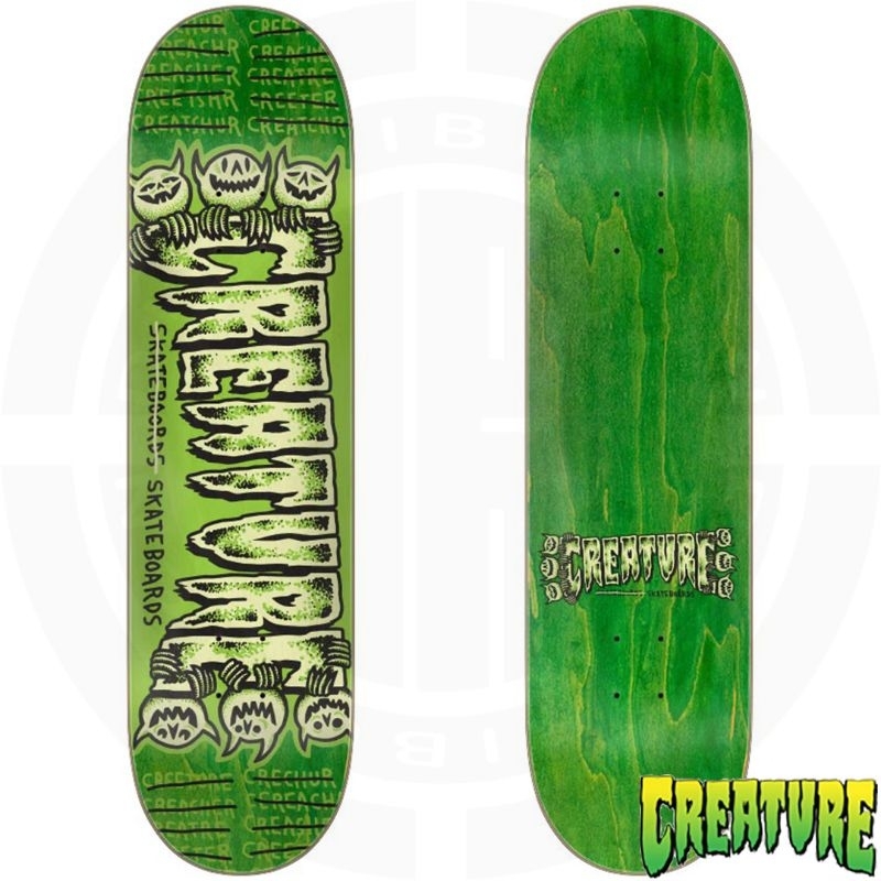 CREATURE 8.25in x 32.04in Psycho Logo 7Ply Birch Lg Skateboard Deck