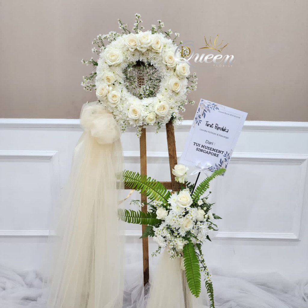 Dqueen Florist - Bunga Krans Duka Cita Belasungkawa