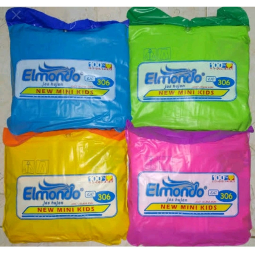 Jas Hujan Anak PAUD - TK ELMONDO usia 4-6 Tahun New Mini Kids 306