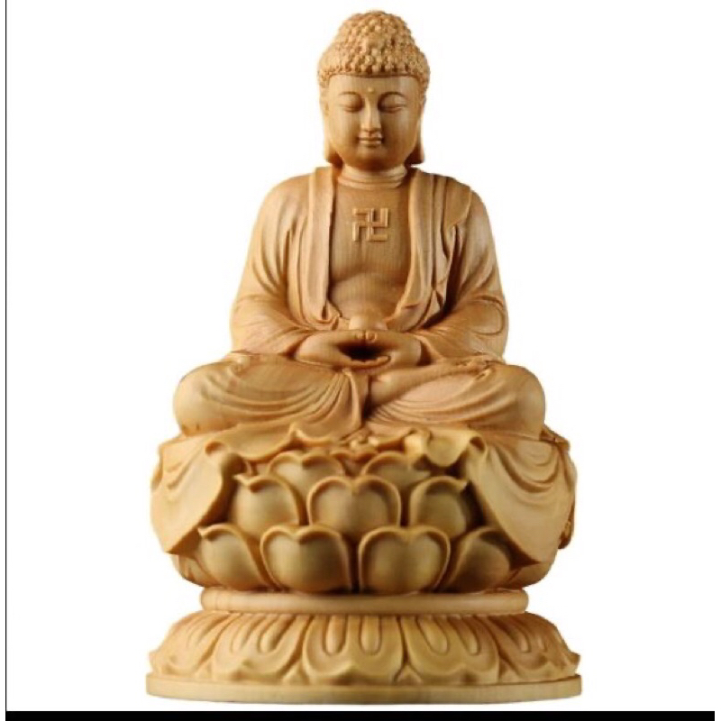 Patung budha kayu mahoni