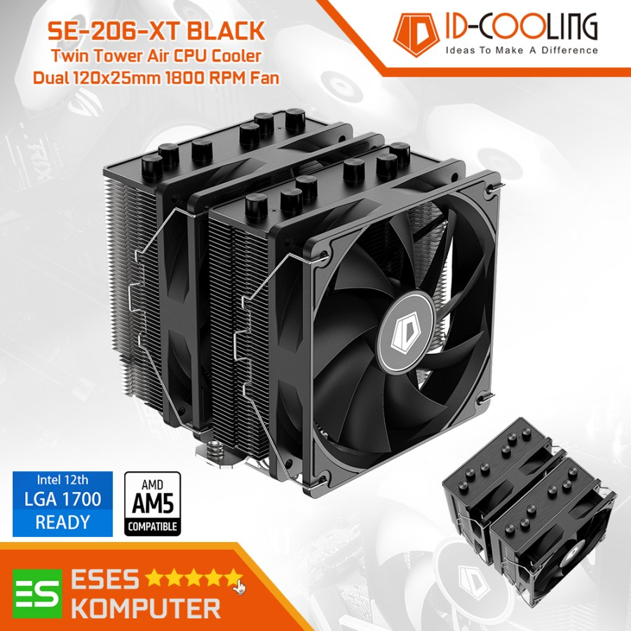 HSF ID-COOLING SE-206-XT | Twin Tower 120mm Air CPU Cooler Intel / AMD